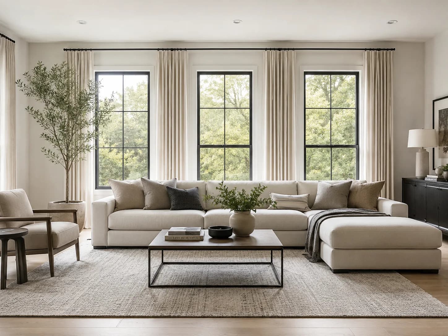 Living Room visualized in Minimalist style
