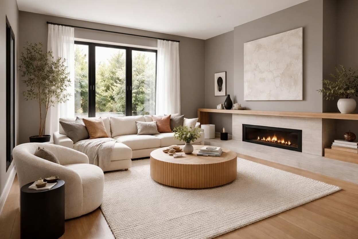 interior visualization with Warm Greige paint