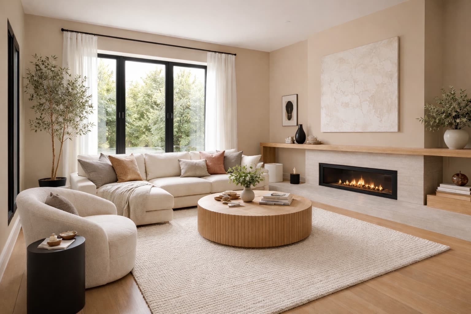interior visualization with Soft Beige paint