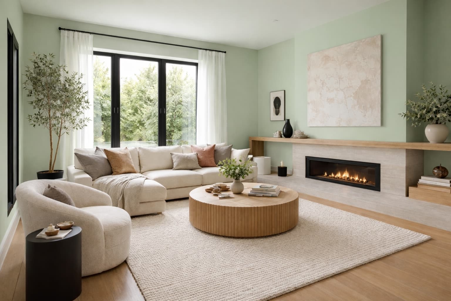 interior visualization with Pale Mint paint